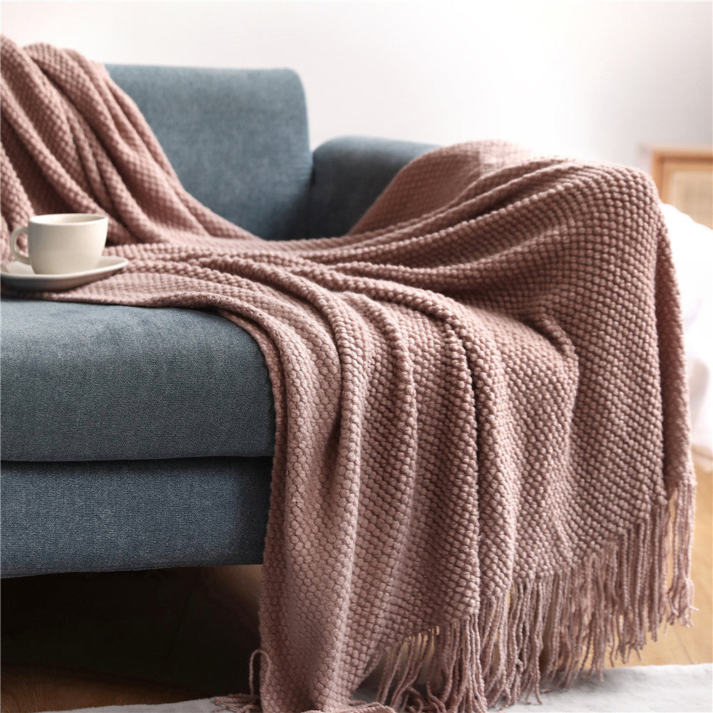 BYC Home | Sofa Pineapple Grid Knitted Blanket