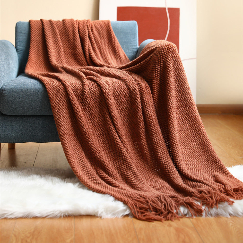BYC Home | Sofa Pineapple Grid Knitted Blanket