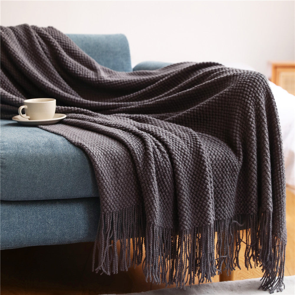 BYC Home | Sofa Pineapple Grid Knitted Blanket